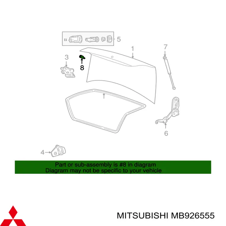 Буфер-відбійник 5-ї двері/ кришки багажника Mitsubishi Galant 8 (EA) (Міцубісі Галант)