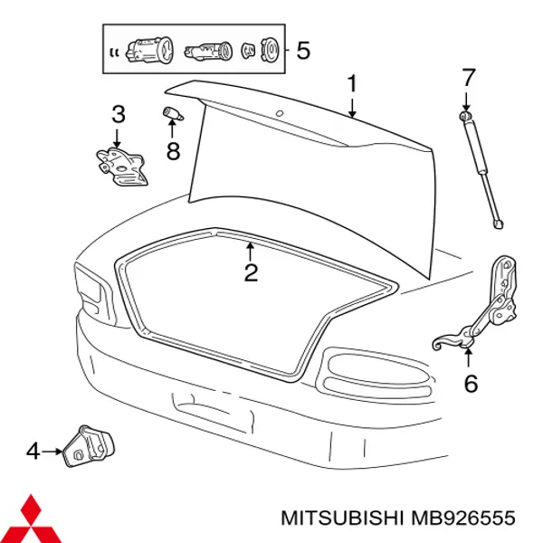 Буфер двері багажника Mitsubishi MB926555 ціна, від 2.61 USD