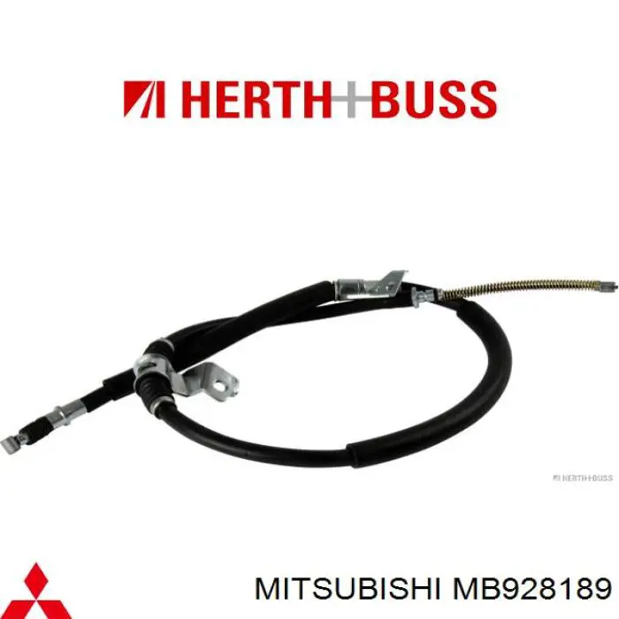 MB928189 Mitsubishi трос ручного гальма задній, правий