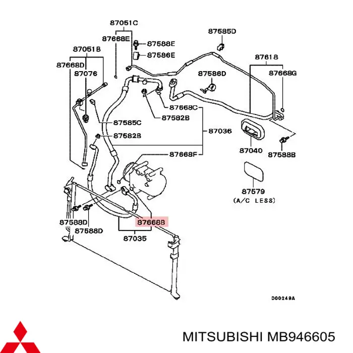 MB946605 Mitsubishi кільце ущільнювальне трубки кондиціонера