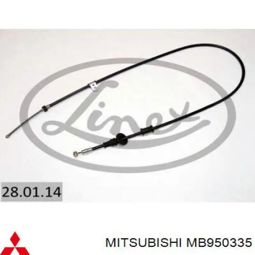 MB950335 Mitsubishi Трос ручника задній лівий