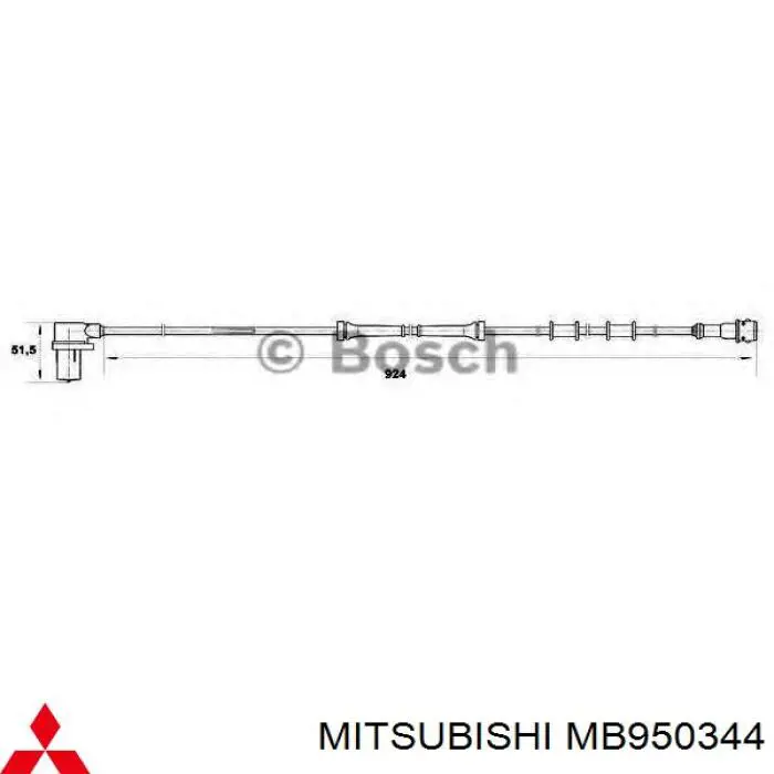 MB950344 Mitsubishi датчик абс (abs передній, правий)