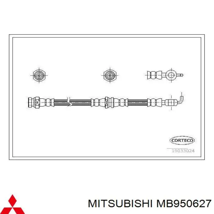 Шланг гальмівний задній Mitsubishi MB950627 ціна, від 13.08 USD