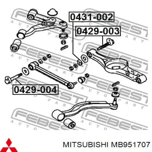 Болт переднього важеля, нижнього Mitsubishi MB951707 ціна, від 5.96 USD