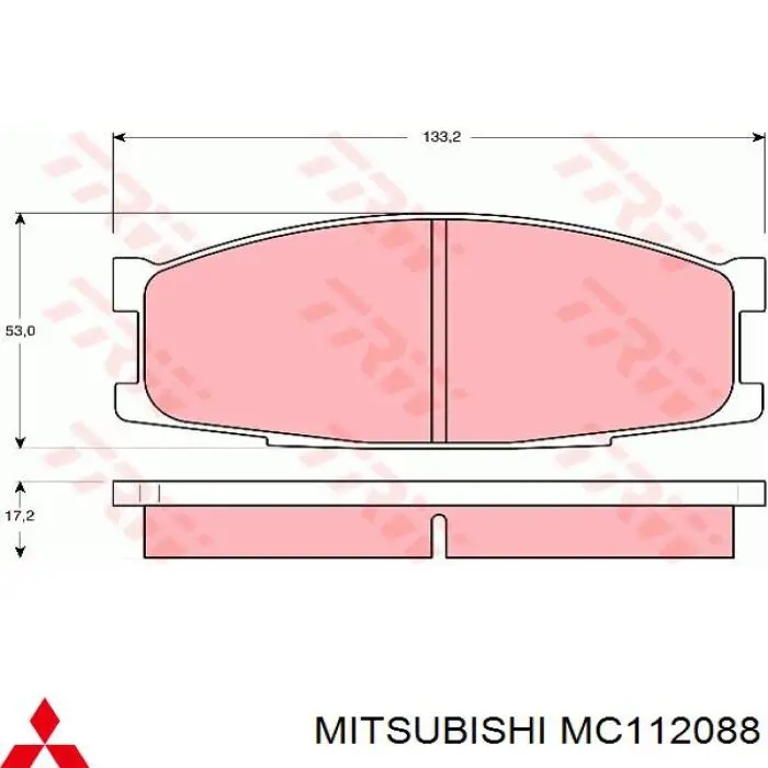 Колодки гальмівні передні, дискові MC112088 Mitsubishi