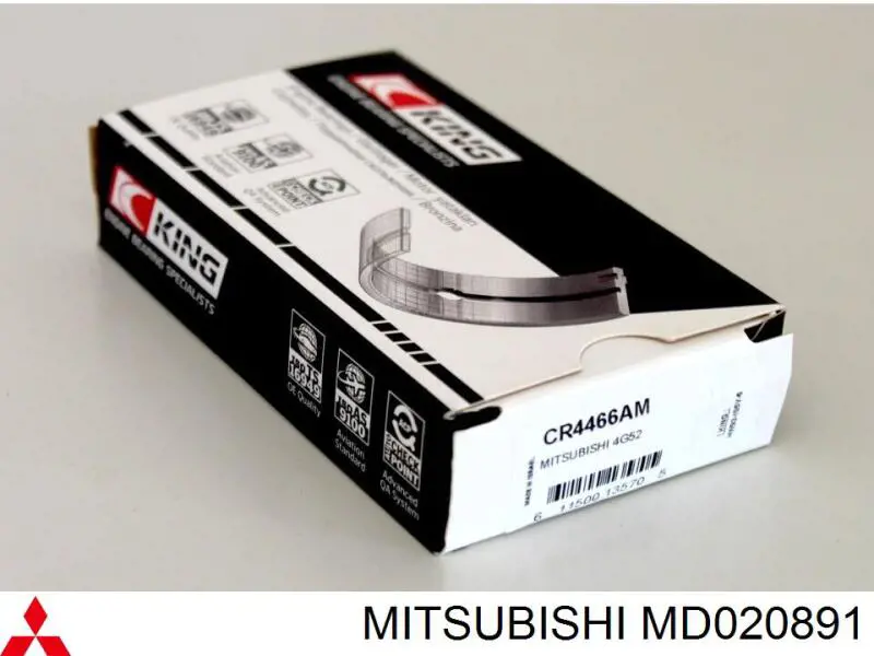 MD020891 Mitsubishi вкладиші колінвала, шатунні, комплект, стандарт (std)