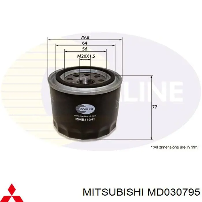 Масляний фільтр двигуна Mitsubishi MD030795 ціна, від 5.49 USD