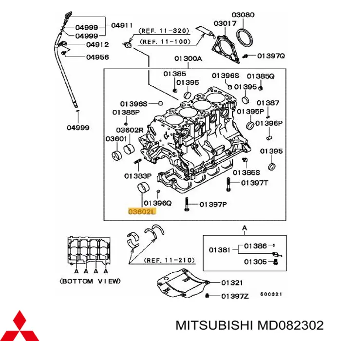 Вкладиш баланувального вала MD082302 Mitsubishi