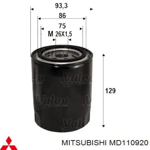 MD110920 Mitsubishi Фільтр масла