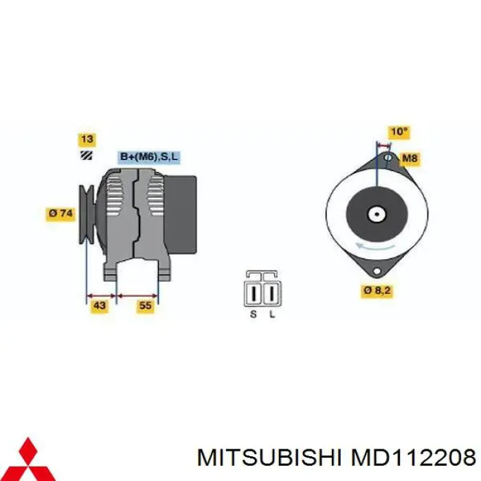 MD112208 Mitsubishi Авто генератор