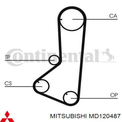Зубчастий ремінь Mitsubishi MD120487 ціна, від 13.68 USD