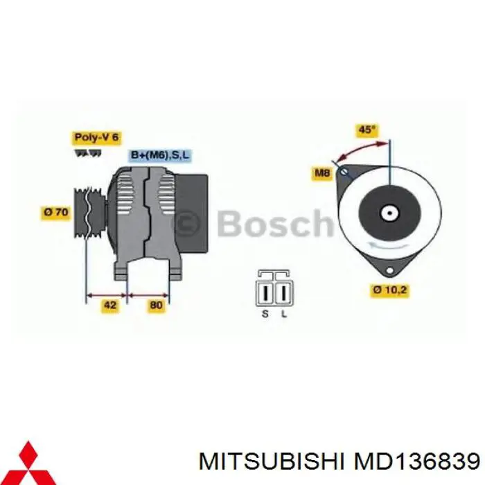 Купити MD136839 Mitsubishi Генератор