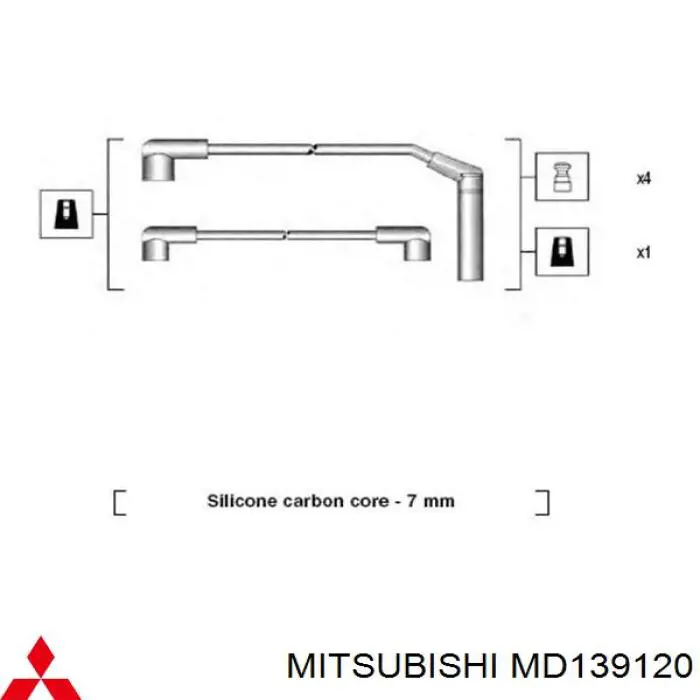 MD139120 Mitsubishi дріт високовольтні, комплект