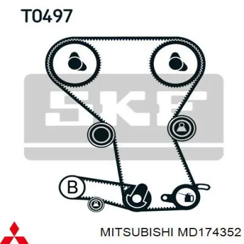 Купити MD174352 Mitsubishi Натяжний ролик