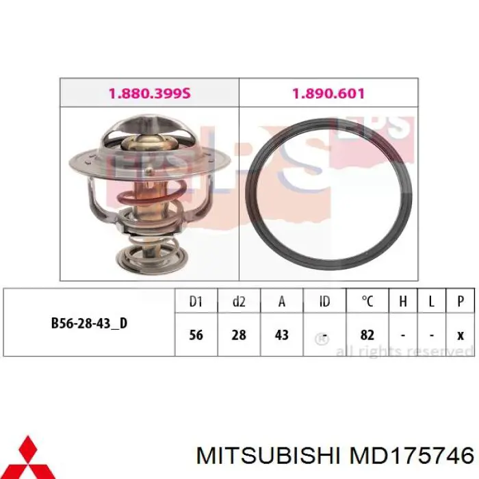 MD175746 Mitsubishi термостат