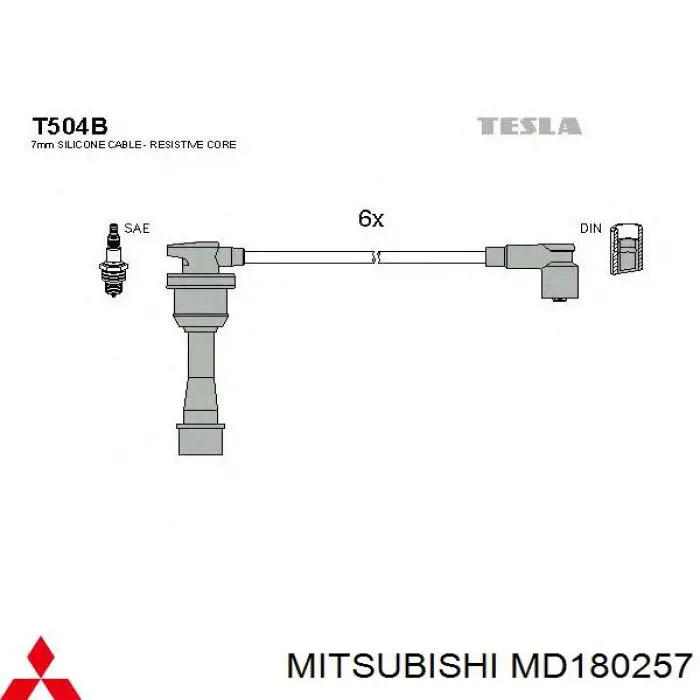 MD180257 Mitsubishi Проводи високовольтні