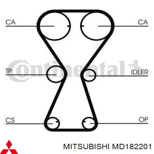 Купити MD182201 Mitsubishi Ремінь газорозподільного механізму