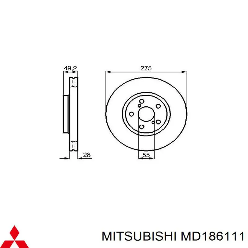 Ремінь генератора MD186111 Mitsubishi