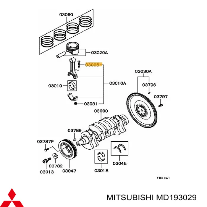 MD193029 Mitsubishi болт шатуна