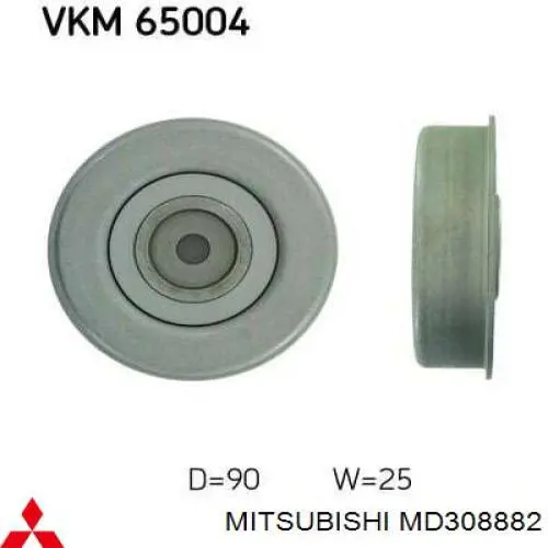 MD308882 Mitsubishi ролик натягувача приводного ременя
