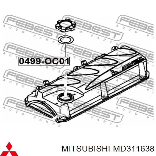 Прокладка кришки горловини, маслозаливної Mitsubishi MD311638 ціна, від 1.77 USD