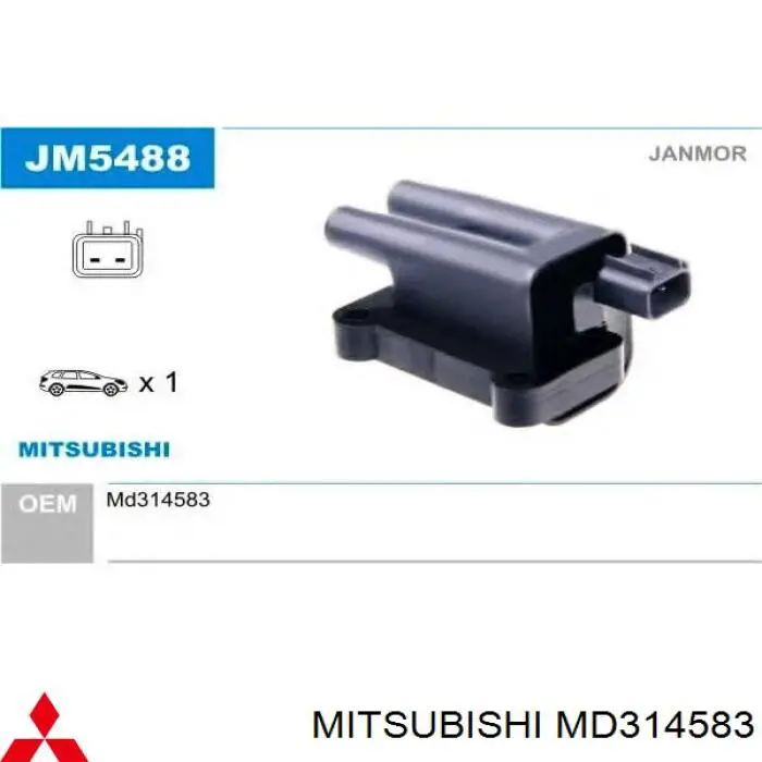 Котушка запалювання MD314583 Mitsubishi