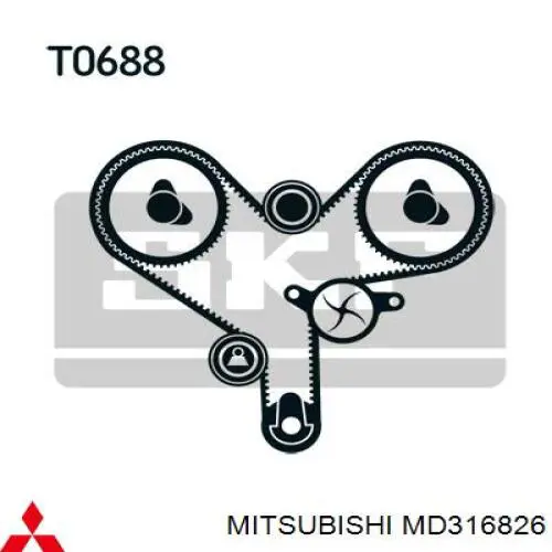 Ролик натяжителя ременя газорозподілу Mitsubishi MD316826 ціна, від 14.37 USD