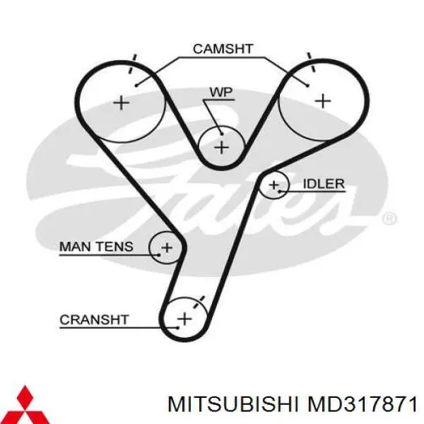 Зубчастий ремінь Mitsubishi MD317871 ціна, від 42.83 USD