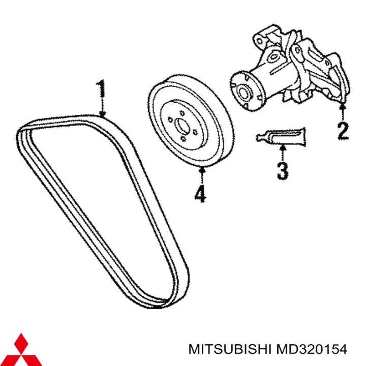 Шків водяної помпи Mitsubishi MD320154 ціна, від 9.88 USD