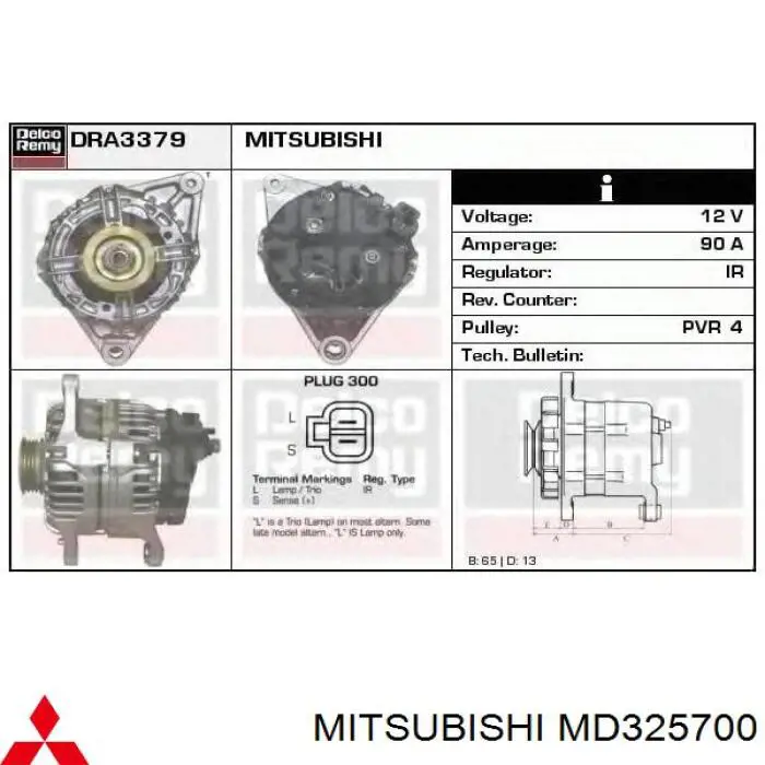 Генератор MD325700 Mitsubishi