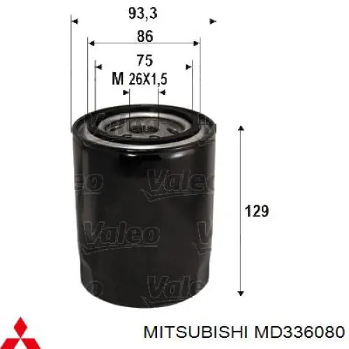 Масляний фільтр двигуна Mitsubishi MD336080 ціна, від 8.37 USD