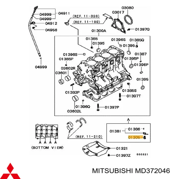 MD372046 Mitsubishi болт/гайка кріплення