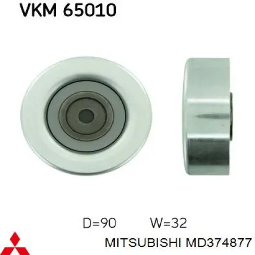 MD374877 Mitsubishi ролик приводного ременя, паразитний
