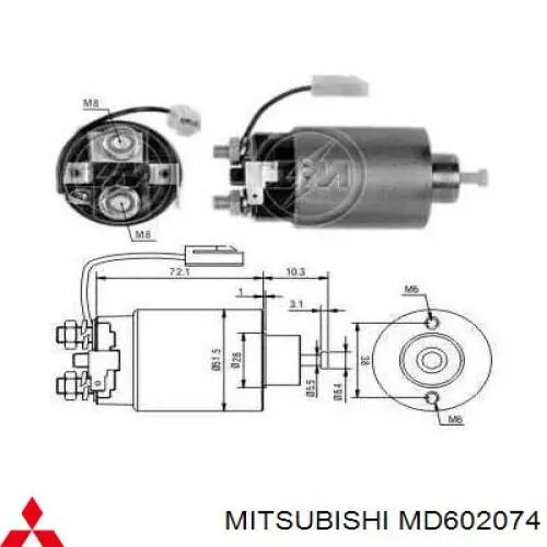 MD607549 Mitsubishi реле втягує стартера