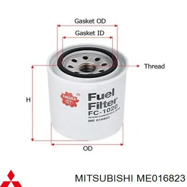 ME016823 Mitsubishi фільтр паливний