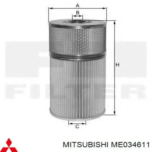 Масляний фільтр ME034611 Mitsubishi