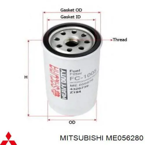 ME056280 Mitsubishi Фільтр палива