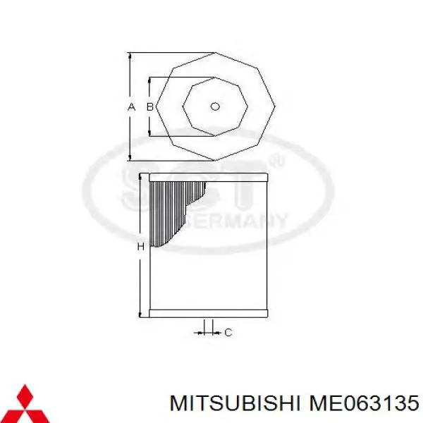 Повітряний фільтр ME063135 Mitsubishi