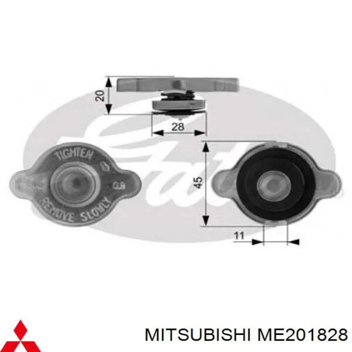 Кришка бачка радіатора Mitsubishi ME201828 ціна, від 4.80 USD