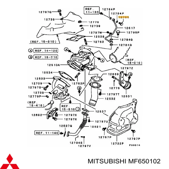 Болт/гайка кріплення Mitsubishi Colt 3 (C5A) (Міцубісі Кольт)