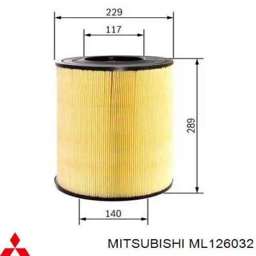 Повітряний фільтр ML126032 Mitsubishi