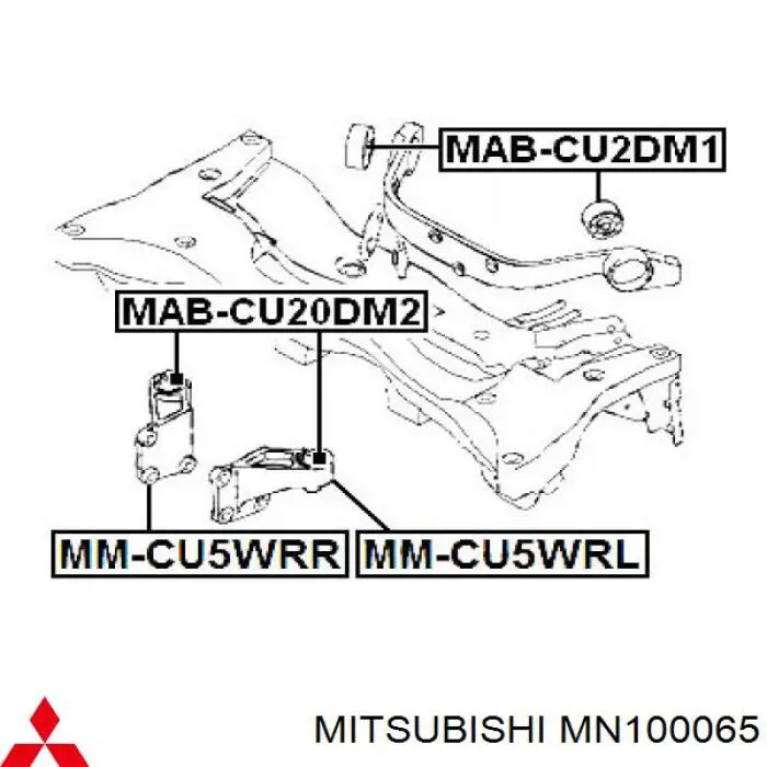 Купити MN100065 Mitsubishi Сайлентблок траверси кріплення заднього редуктора, задній