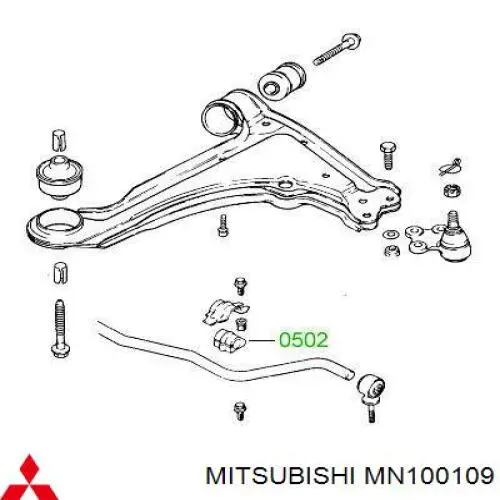 Розтяжка задньої підвіски Mitsubishi MN100109