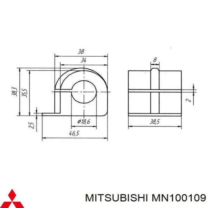 MN100109 Mitsubishi Поперечна тяга задньої підвіски