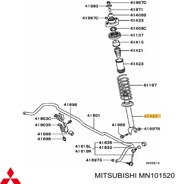 Амортизатор задній Mitsubishi MN101520 ціна, від 29.30 USD