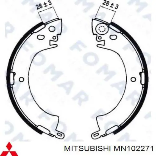 MN102271 Mitsubishi колодки гальмові задні, барабанні