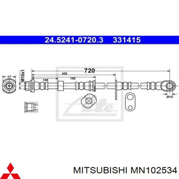 Шланг гальмівний передній, правий Q-fix Q0970530 ціна, від 14.20 USD