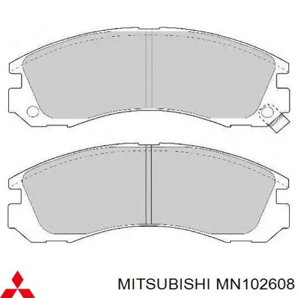 Передні тормозні колодки MN102608 Mitsubishi