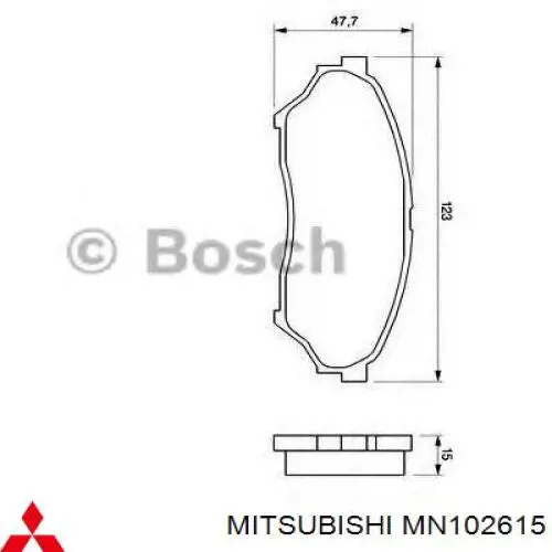 Колодки гальмівні передні, дискові MN102615 Mitsubishi