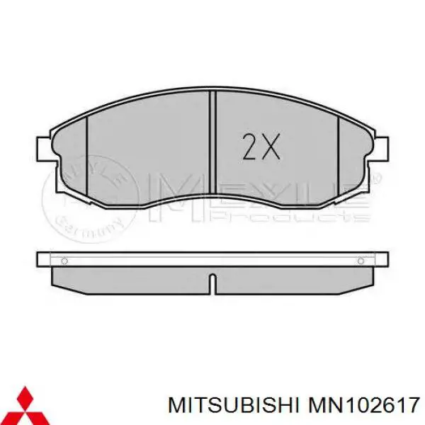 MN102617 Mitsubishi колодки гальмівні передні, дискові